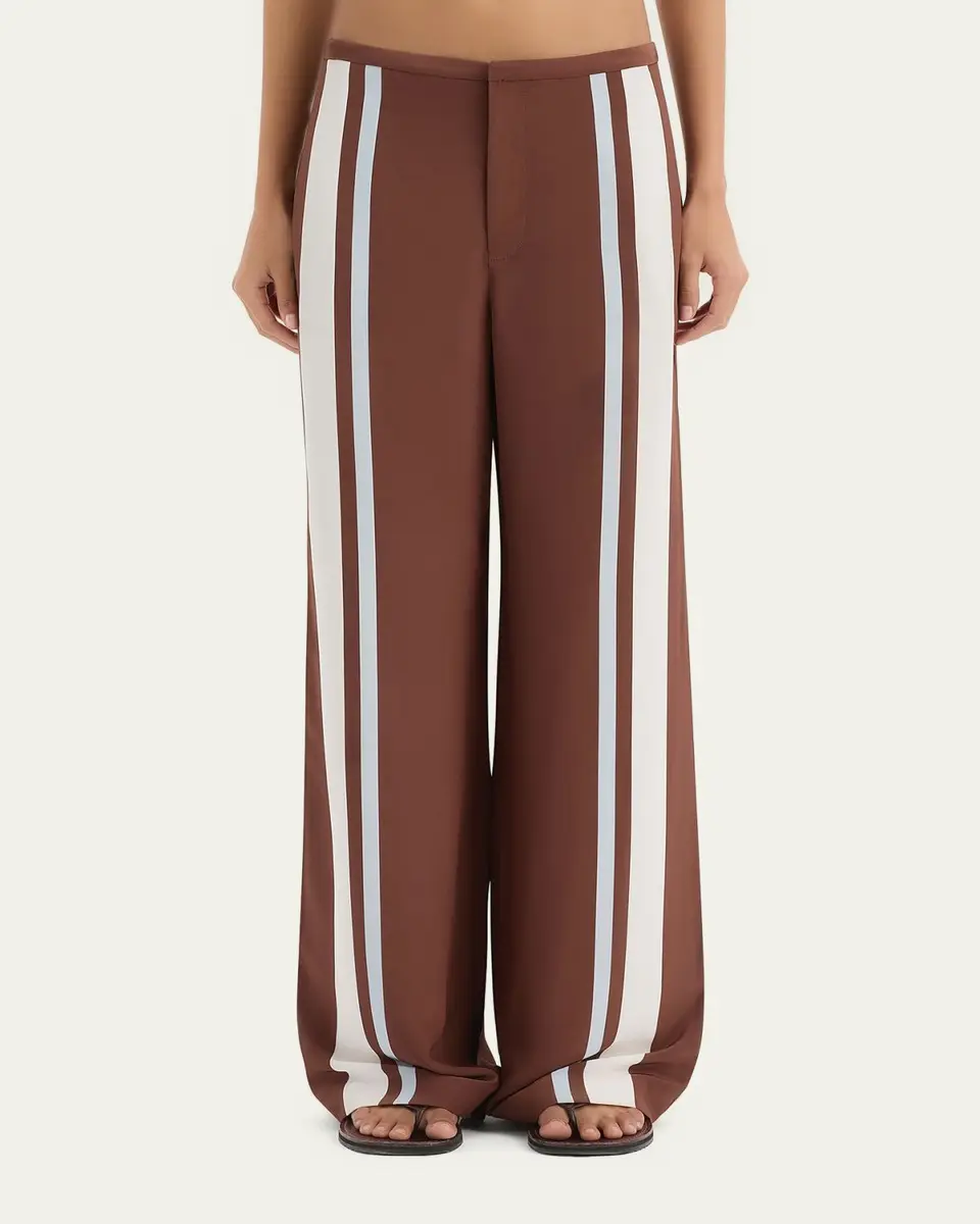 SIR. Marais Striped Silk Crepe Trousers | Thumbnail 4 SIR. Marais Striped Silk Crepe Trousers | Thumbnail 4