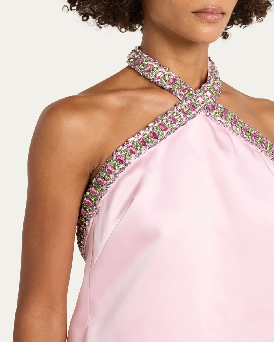 Retrofête Sabry Jeweled Halter Mini Dress | Thumbnail 5