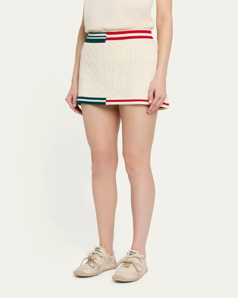 SEROYA Pearson Cable-Knit Mini Skirt | Thumbnail 4