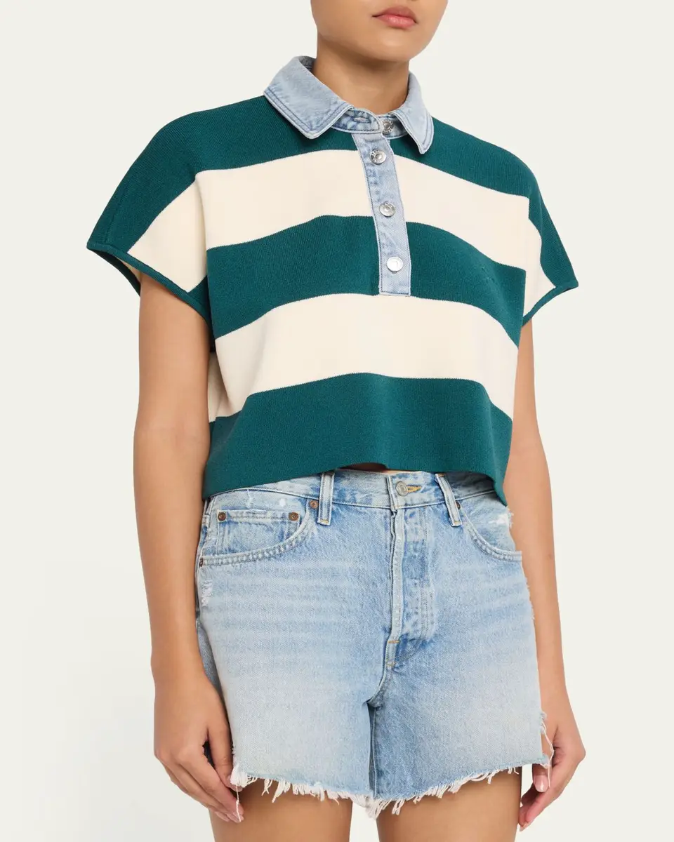 SEROYA Corsa Striped Cotton Top | Thumbnail 4