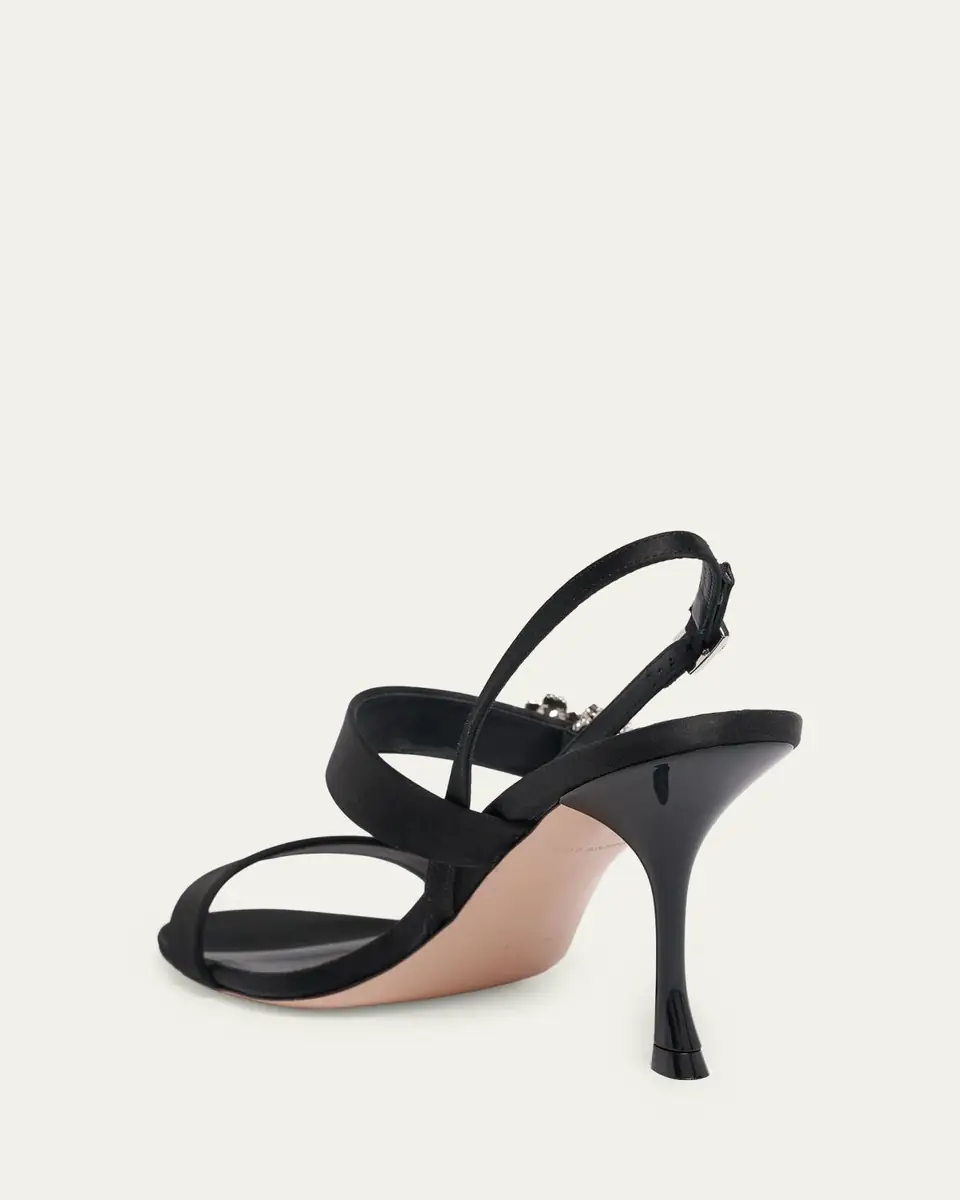 Roger Vivier 85mm Mini Bouquet Satin Slingback Sandals | Thumbnail 2 Roger Vivier 85mm Mini Bouquet Satin Slingback Sandals | Thumbnail 2