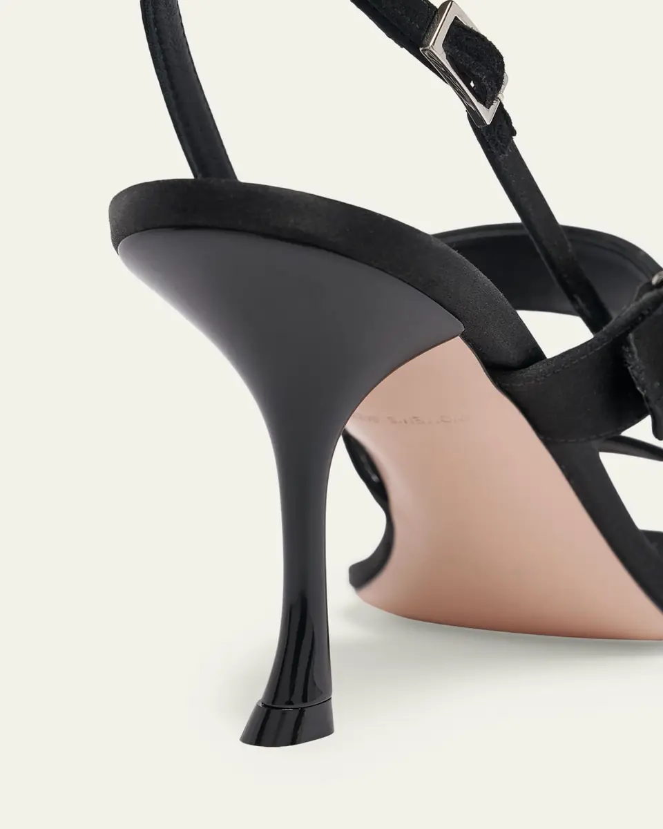 Roger Vivier 85mm Mini Bouquet Satin Slingback Sandals | Thumbnail 3 Roger Vivier 85mm Mini Bouquet Satin Slingback Sandals | Thumbnail 3