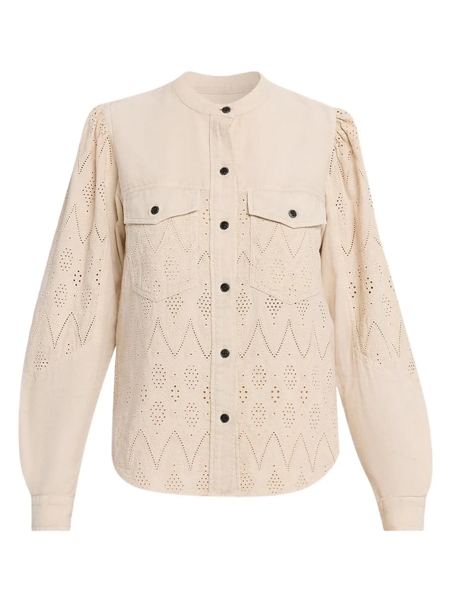 Etoile Isabel Marant Kaina Eyelet Cotton Button-Front Shirt