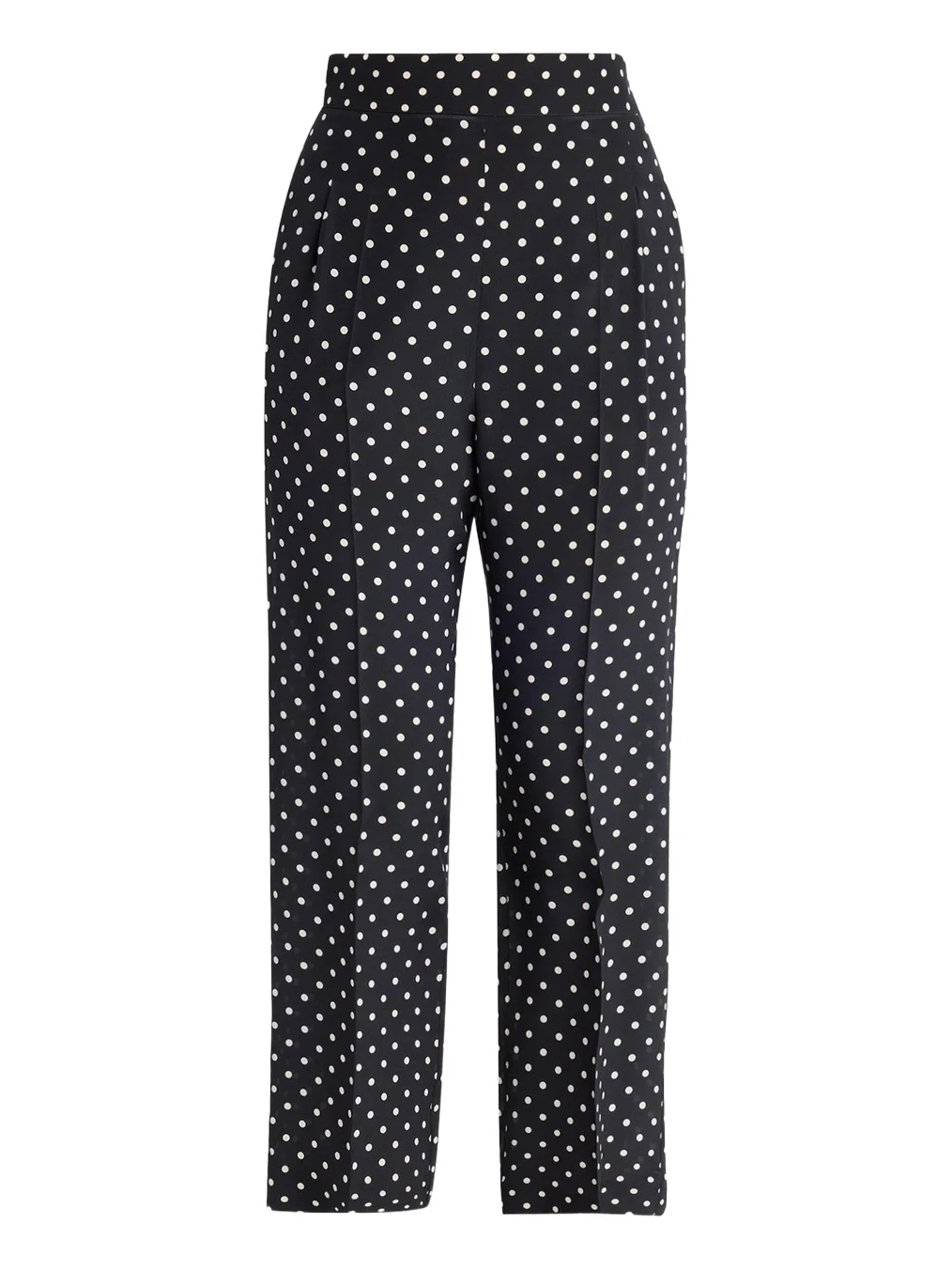 Valentino Garavani Polka-Dot Silk Straight-Leg Ankle Pants