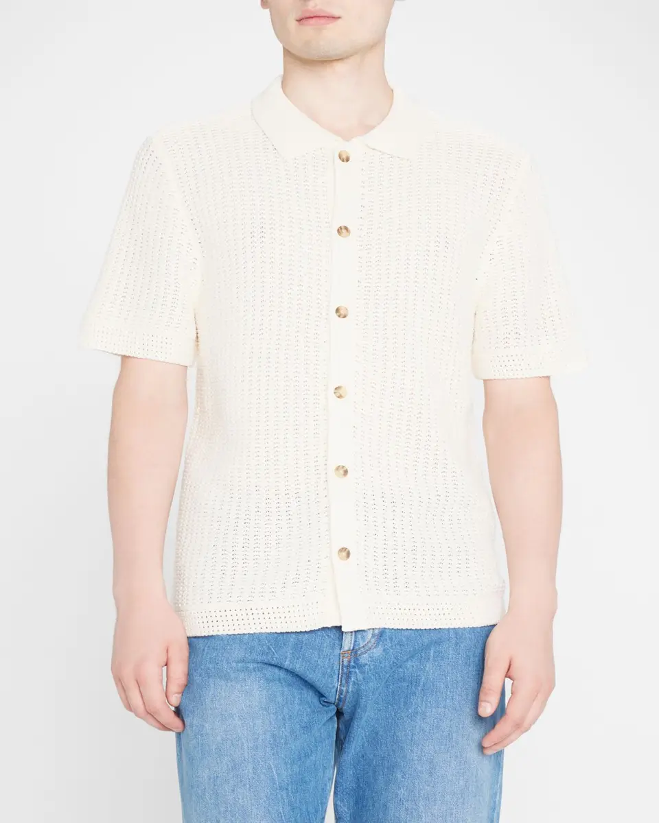 Vince Men's Crochet Button-Down Shirt | Thumbnail 3