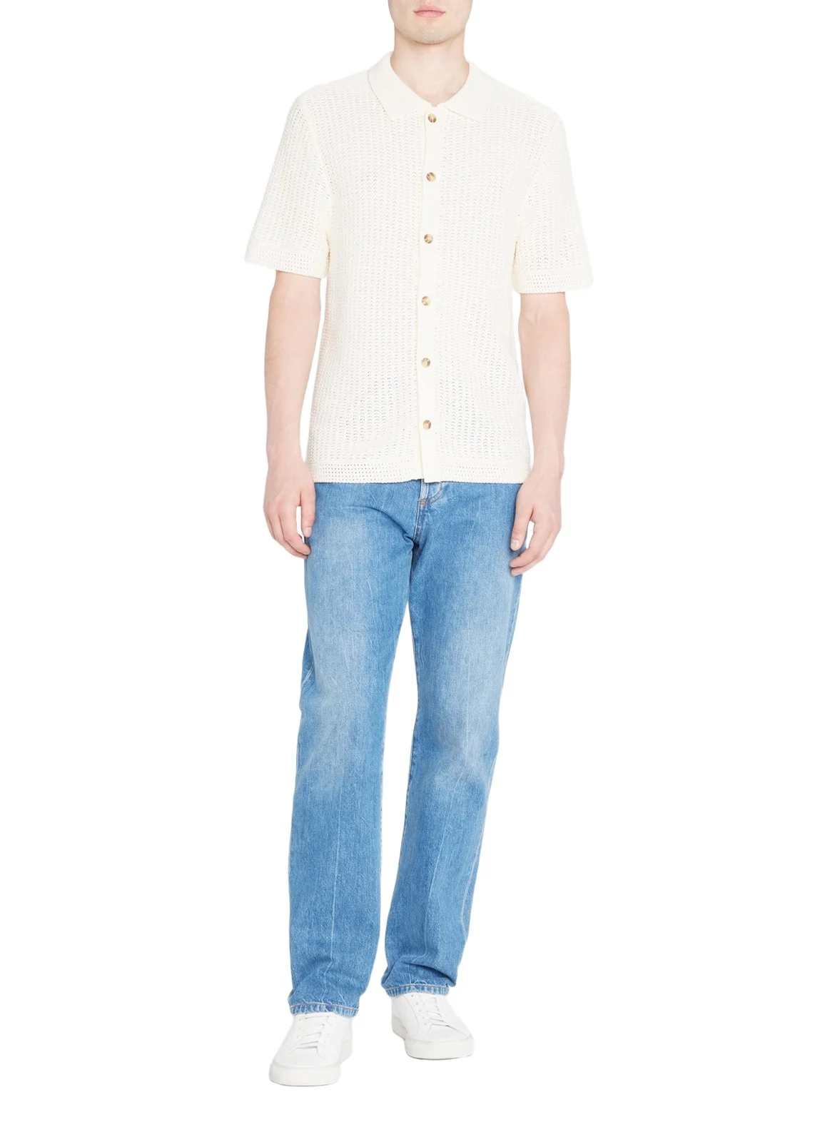 Men's Crochet Button-Down Shirt Men's Crochet Button-Down Shirt