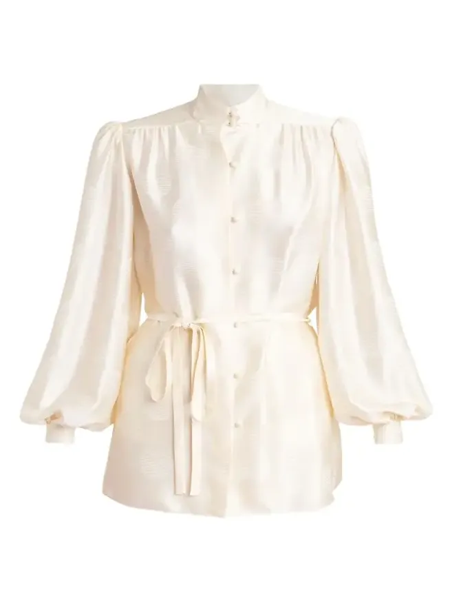 Silk Button-Up Blouse