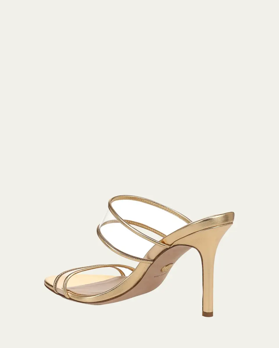 Veronica Beard 95mm Asha Metallic Leather Piping Jelly Sandals | Thumbnail 2