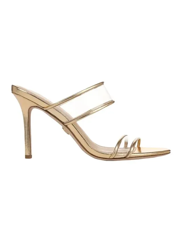 95mm Asha Metallic Leather Piping Jelly Sandals
