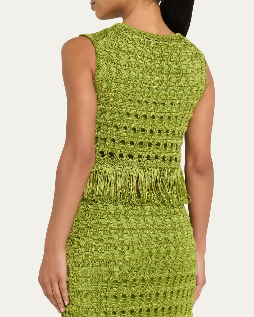 A.L.C. Esme Open-Knit Fringe Top | Thumbnail 3 A.L.C. Esme Open-Knit Fringe Top | Thumbnail 3