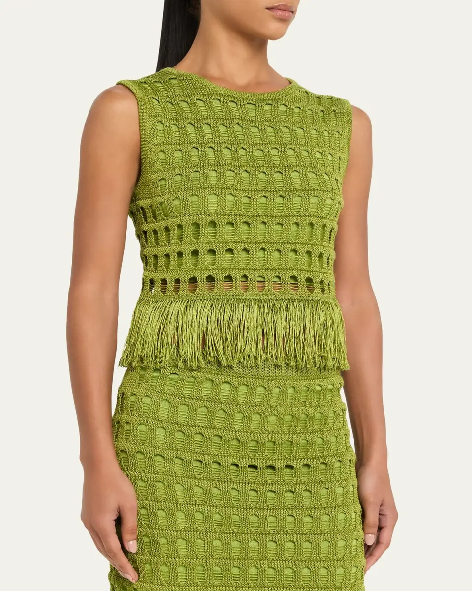 A.L.C. Esme Open-Knit Fringe Top | Thumbnail 4 A.L.C. Esme Open-Knit Fringe Top | Thumbnail 4