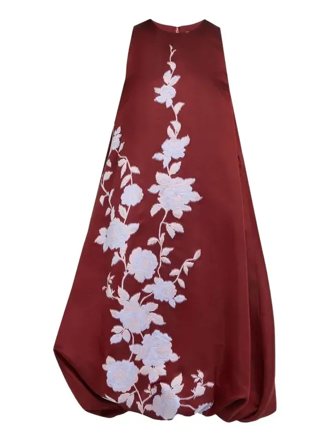 Rose Fil Coupe Sleeveless Midi Bubble Dress