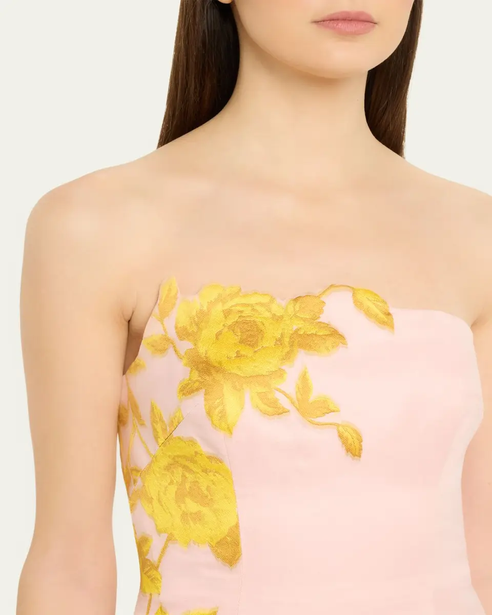 Lela Rose Strapless Rose Fil Coupe Ankle Cocktail Dress | Thumbnail 5