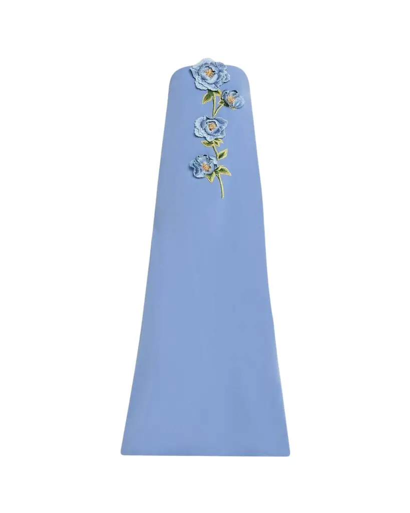 Lela Rose Peony Embroidered Strapless Crepe Gown | Image 1 Lela Rose Peony Embroidered Strapless Crepe Gown | Image 1