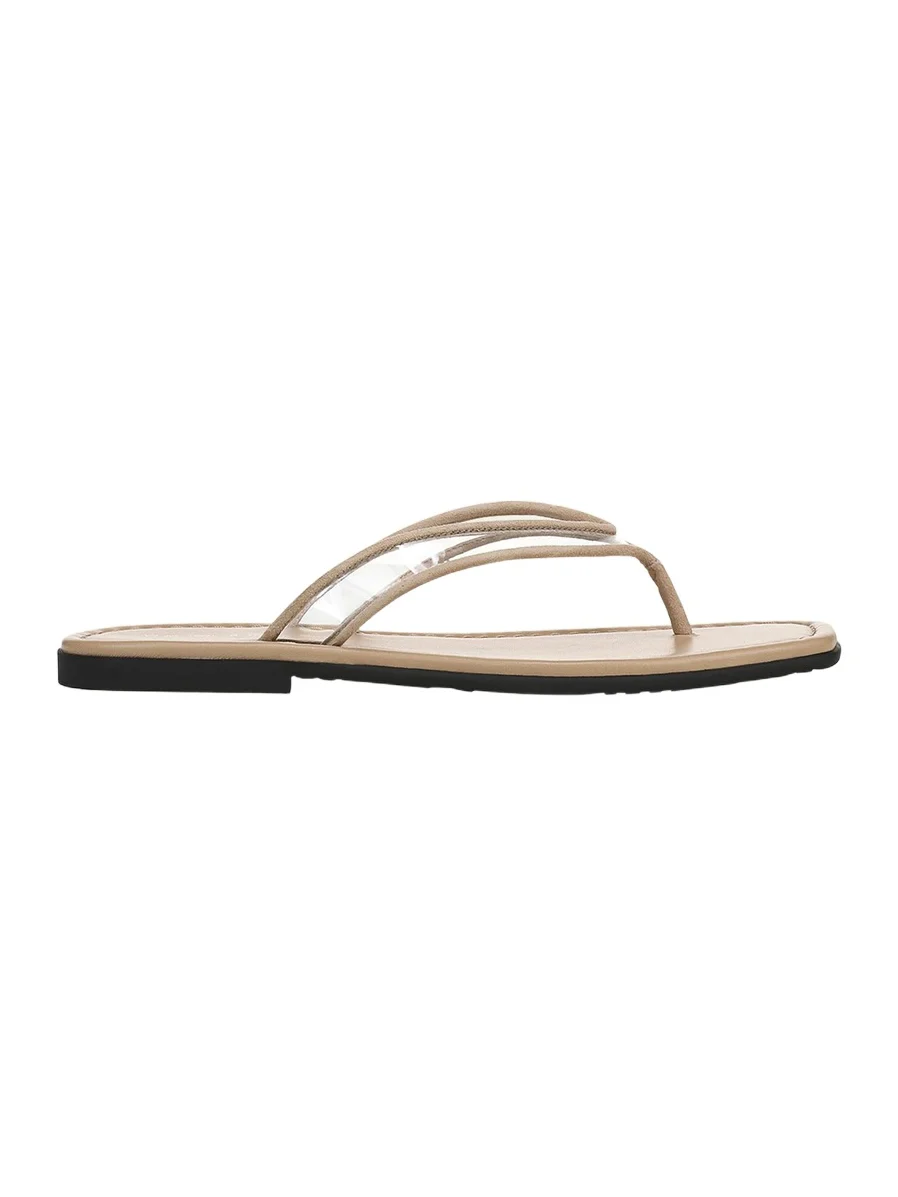 Clea Suede-Trimmed Jelly Thong Sandals Clea Suede-Trimmed Jelly Thong Sandals
