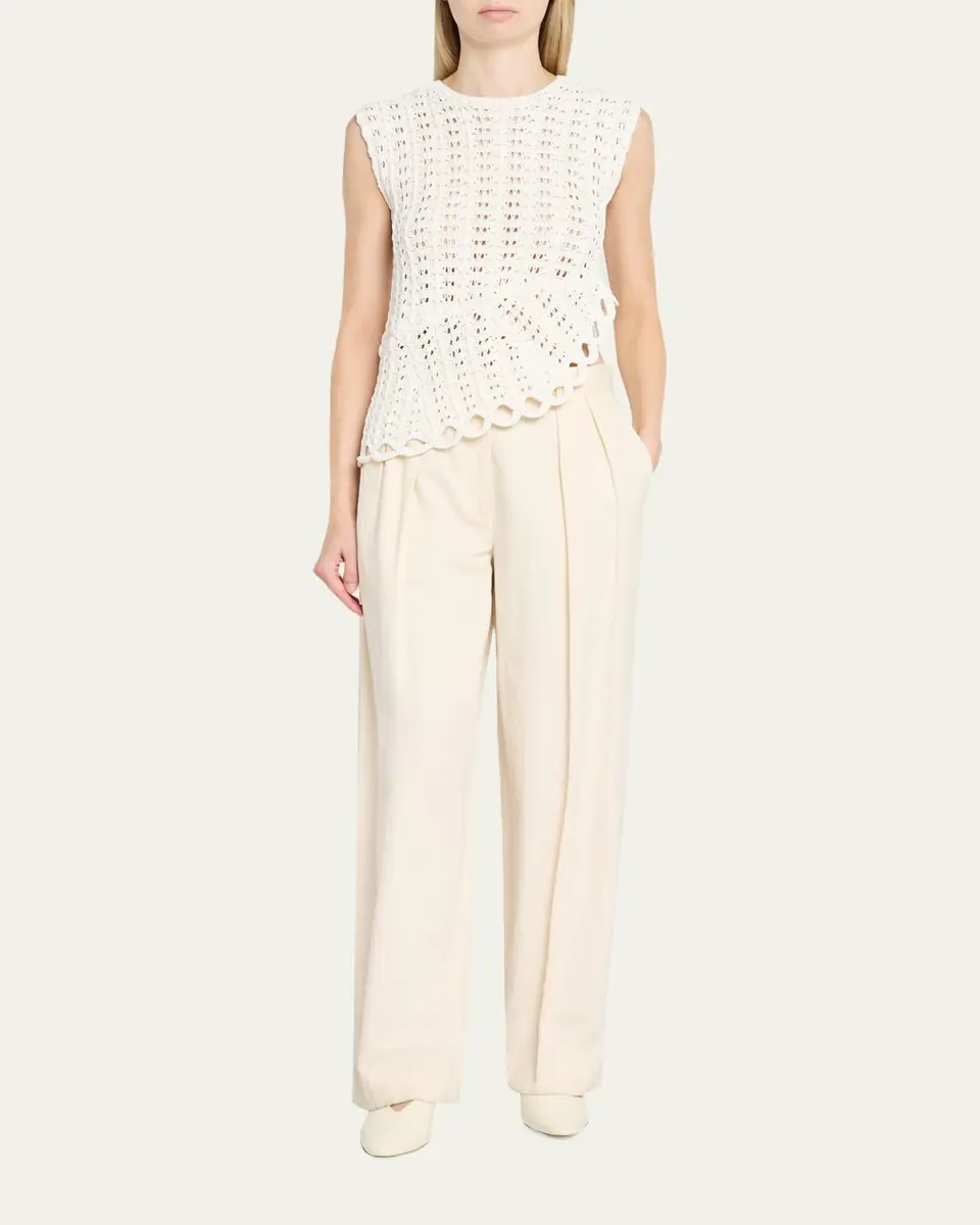 Loulou de Saison Saez Crochet Asymmetric Sleeveless Top | Thumbnail 2 Loulou de Saison Saez Crochet Asymmetric Sleeveless Top | Thumbnail 2