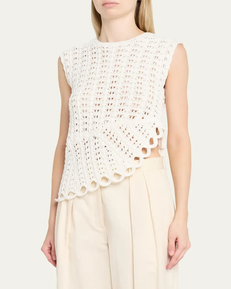 Loulou de Saison Saez Crochet Asymmetric Sleeveless Top | Thumbnail 4 Loulou de Saison Saez Crochet Asymmetric Sleeveless Top | Thumbnail 4