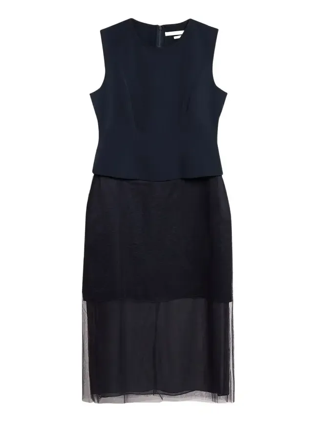 Cady Layered Sleeveless Midi Cocktail Dress Cady Layered Sleeveless Midi Cocktail Dress