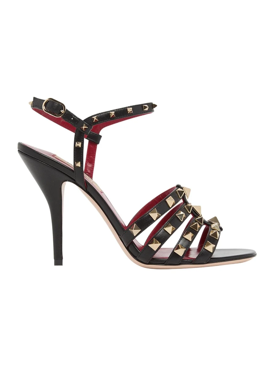 100mm Rockstud Leather Ankle-Strap Sandals 100mm Rockstud Leather Ankle-Strap Sandals