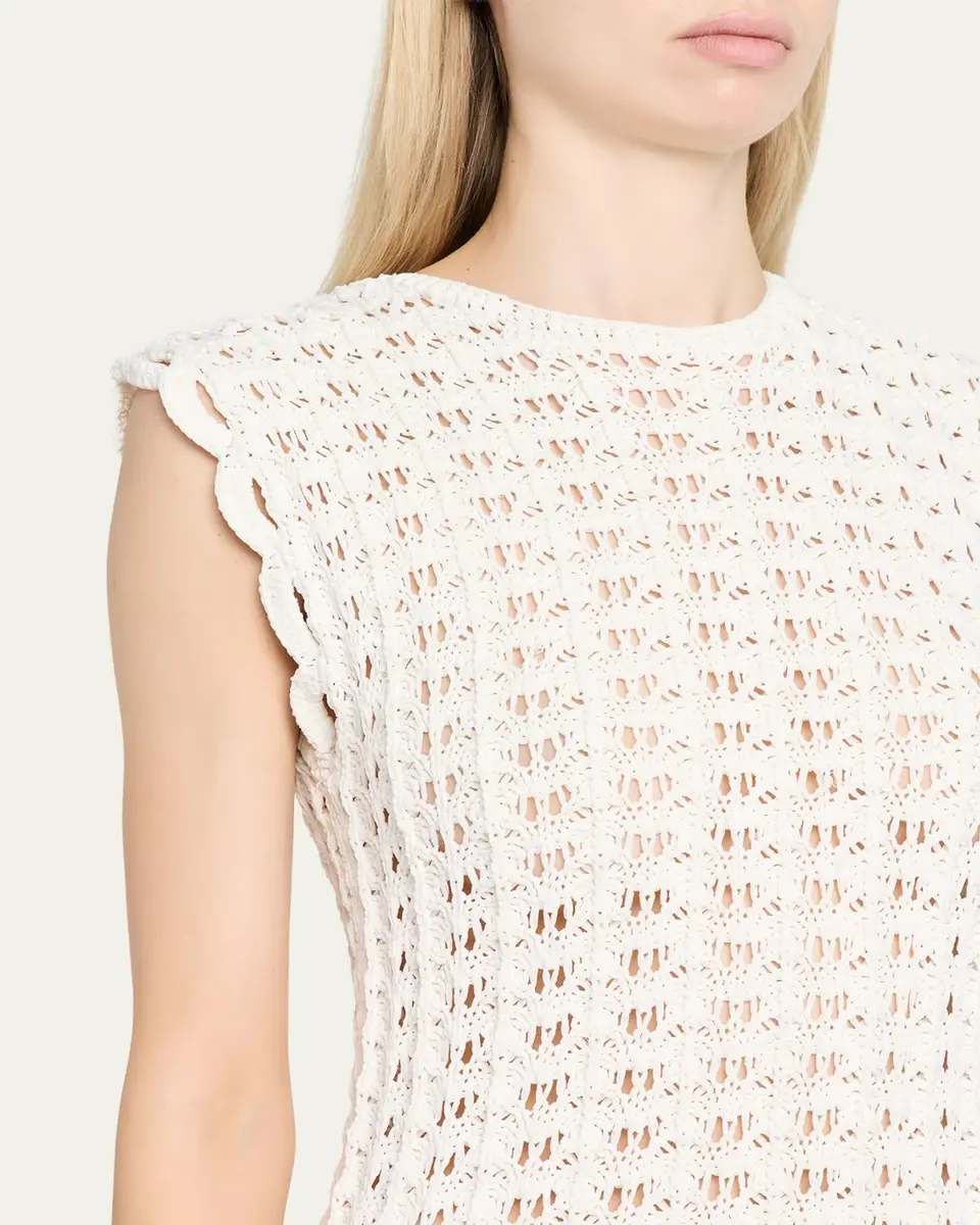 Loulou de Saison Malena Asymmetric Crochet Dress | Thumbnail 5 Loulou de Saison Malena Asymmetric Crochet Dress | Thumbnail 5