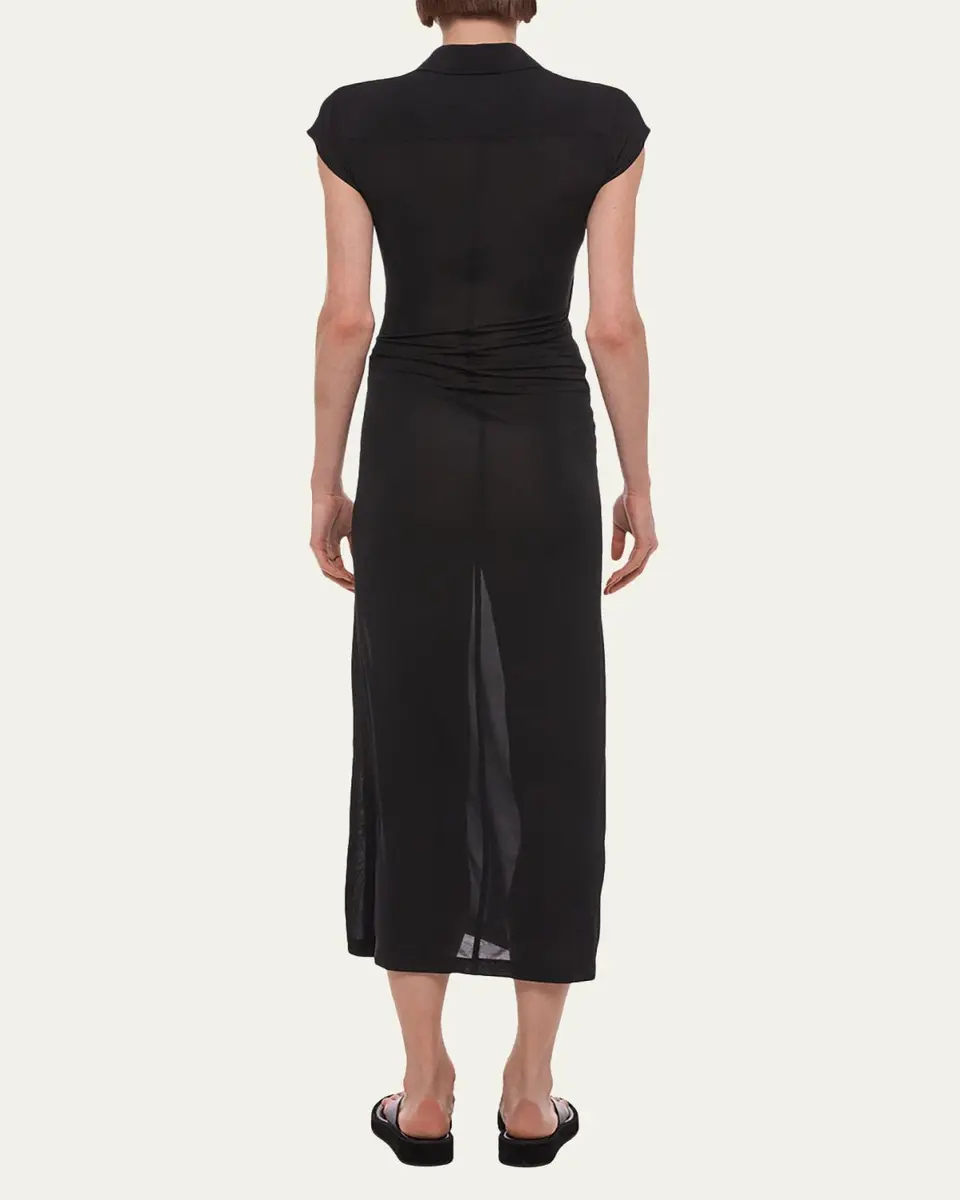 Helmut Lang Short-Sleeve Twist Jersey Midi Dress | Thumbnail 3 Helmut Lang Short-Sleeve Twist Jersey Midi Dress | Thumbnail 3