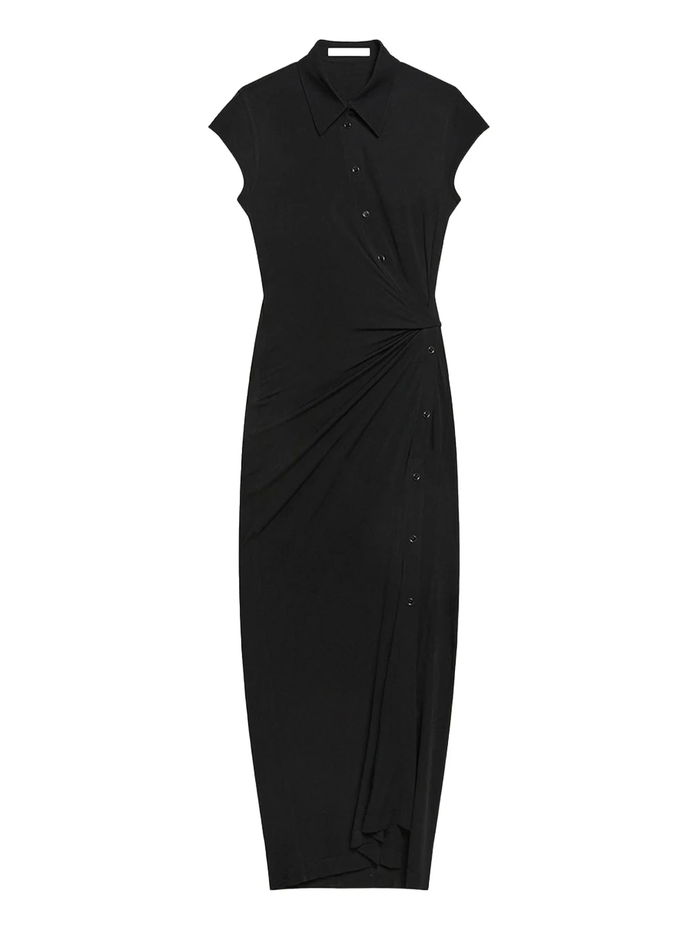Short-Sleeve Twist Jersey Midi Dress