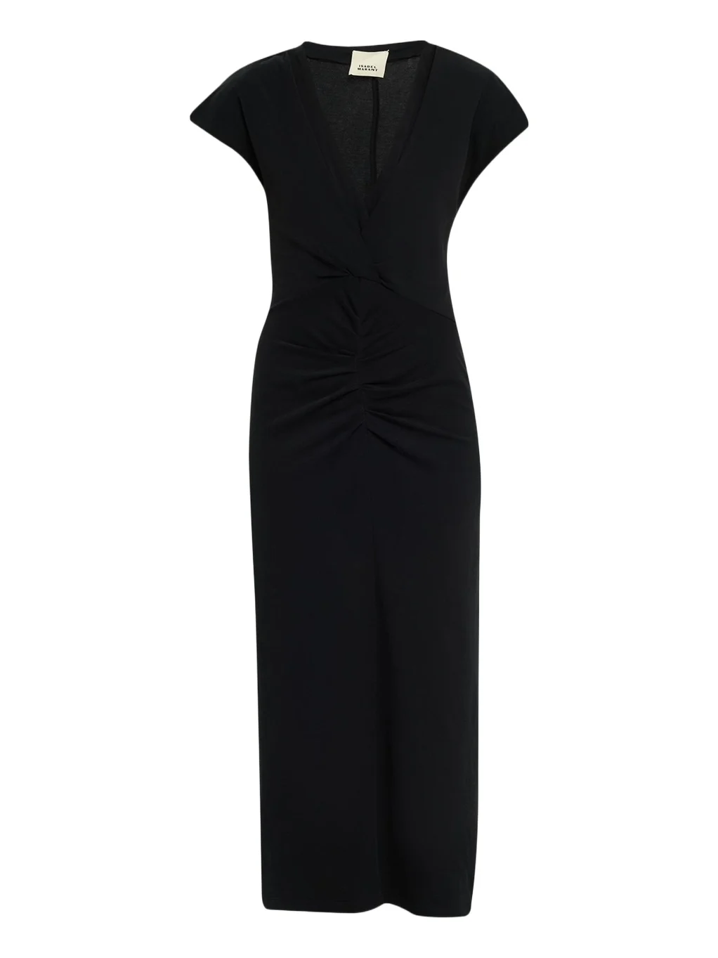 Nadra Gathered Waist Jersey Midi Dress Nadra Gathered Waist Jersey Midi Dress