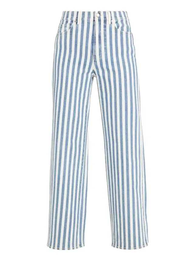 Taylor High-Rise Wide-Leg Striped Jeans Taylor High-Rise Wide-Leg Striped Jeans