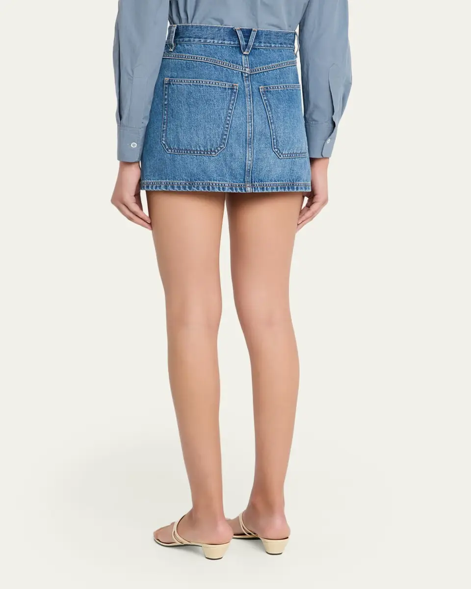 Veronica Beard Zora Denim Mini Skirt | Thumbnail 3 Veronica Beard Zora Denim Mini Skirt | Thumbnail 3