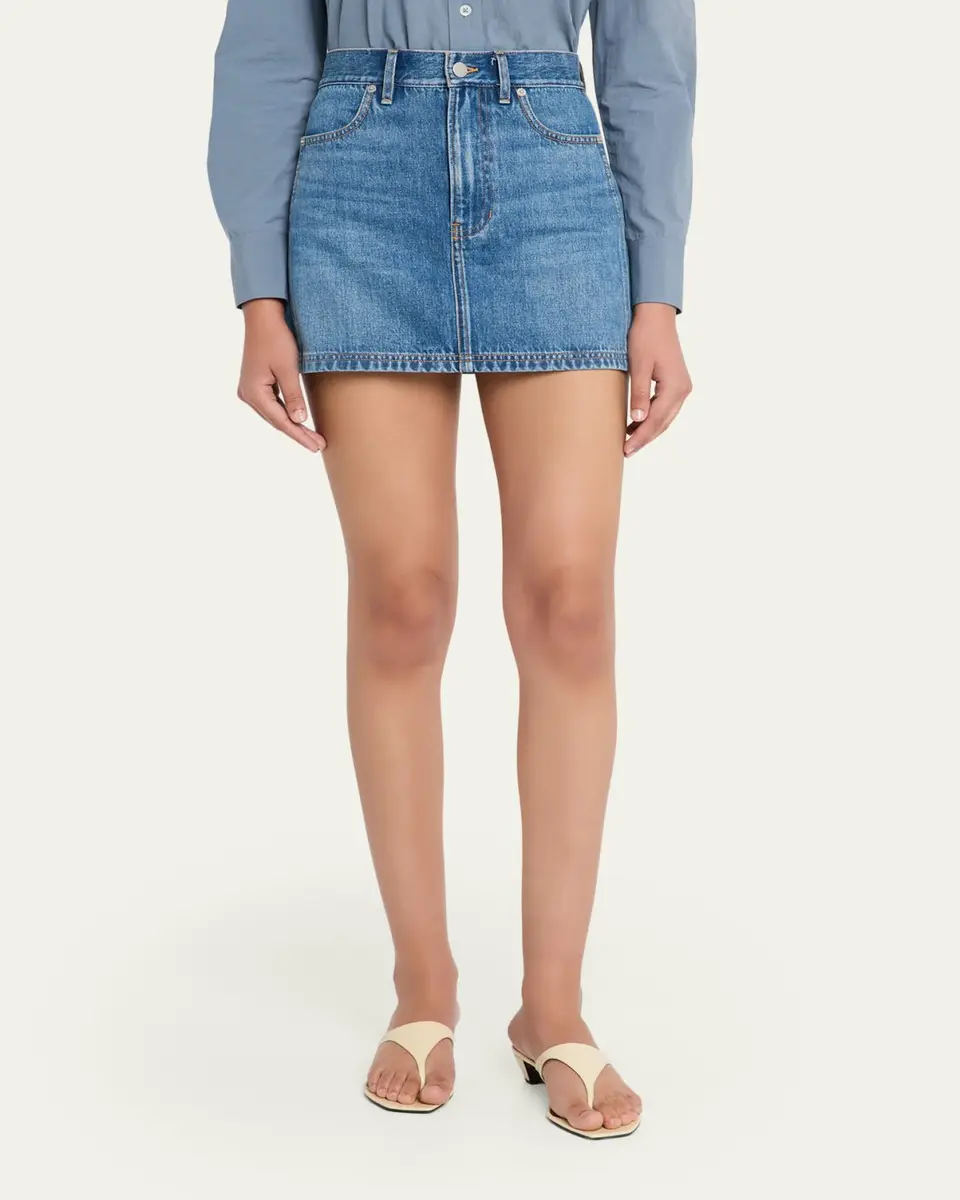 Veronica Beard Zora Denim Mini Skirt | Thumbnail 4 Veronica Beard Zora Denim Mini Skirt | Thumbnail 4