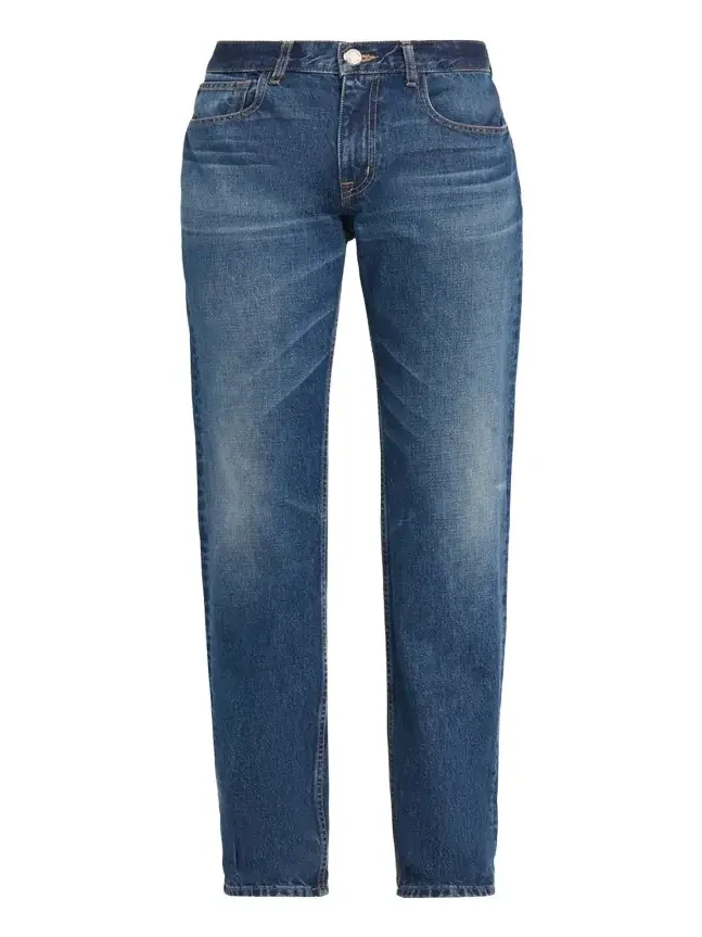 Beau Buckle-Waist Straight-Leg Jeans Beau Buckle-Waist Straight-Leg Jeans