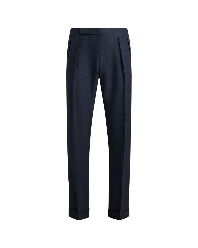 Ralph Lauren Purple Label Men's Cashmere and Silk Glen Plaid Pleated Trousers | Image 1 Ralph Lauren Purple Label Men's Cashmere and Silk Glen Plaid Pleated Trousers | Image 1