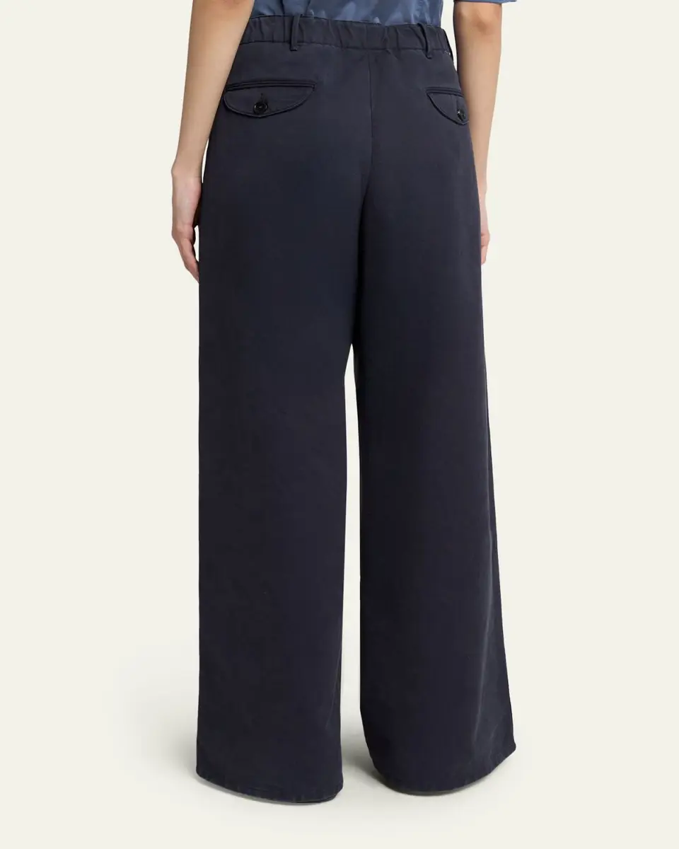 Jil Sander Pleated Cotton Wide-Leg Trousers | Thumbnail 3