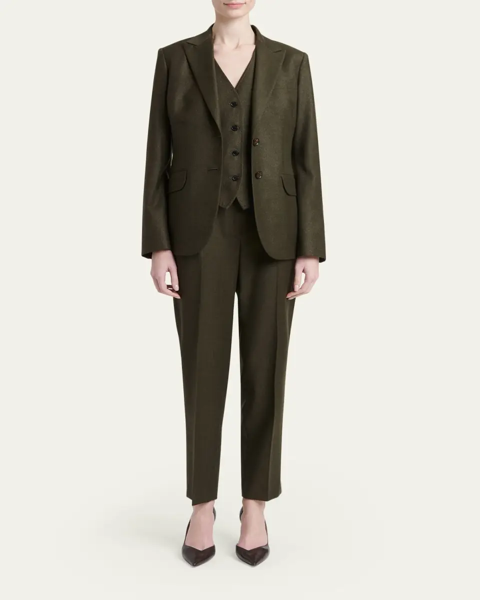 Kiton Metallic Wool Single-Breasted Jacket | Thumbnail 2 Kiton Metallic Wool Single-Breasted Jacket | Thumbnail 2