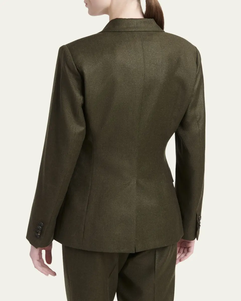 Kiton Metallic Wool Single-Breasted Jacket | Thumbnail 3 Kiton Metallic Wool Single-Breasted Jacket | Thumbnail 3