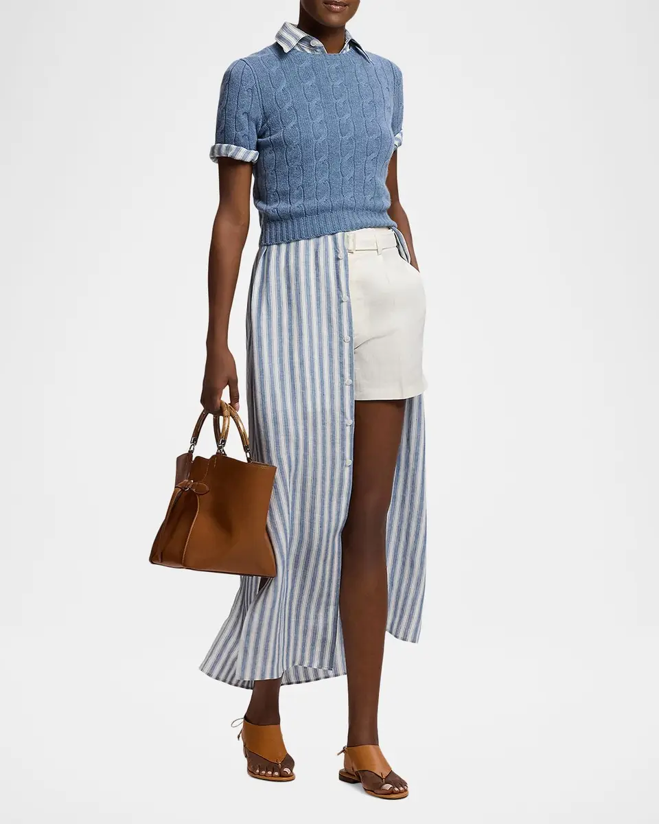 Ralph Lauren Collection Cable-Knit Cashmere Cropped Sweater | Thumbnail 2