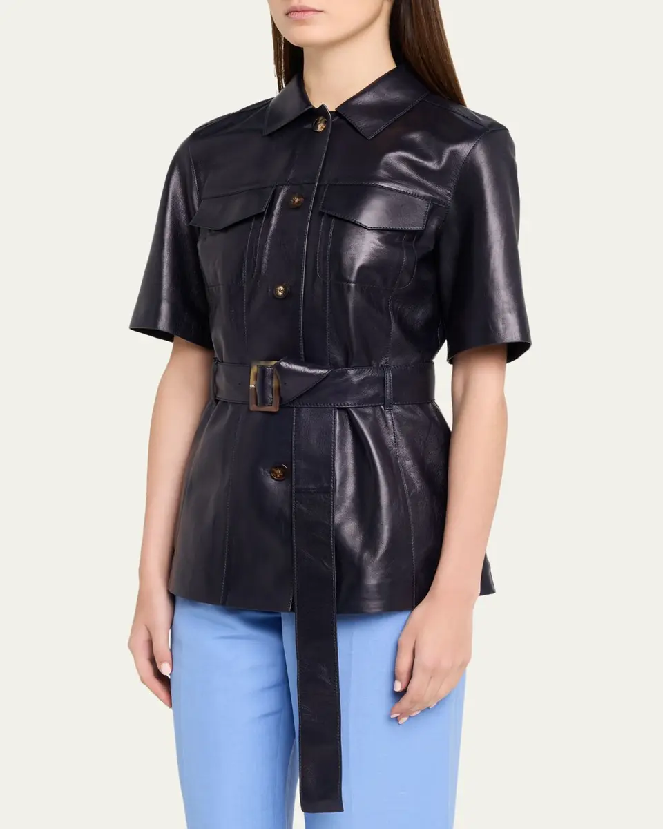Lafayette 148 New York Belted Leather Jacket | Thumbnail 4 Lafayette 148 New York Belted Leather Jacket | Thumbnail 4