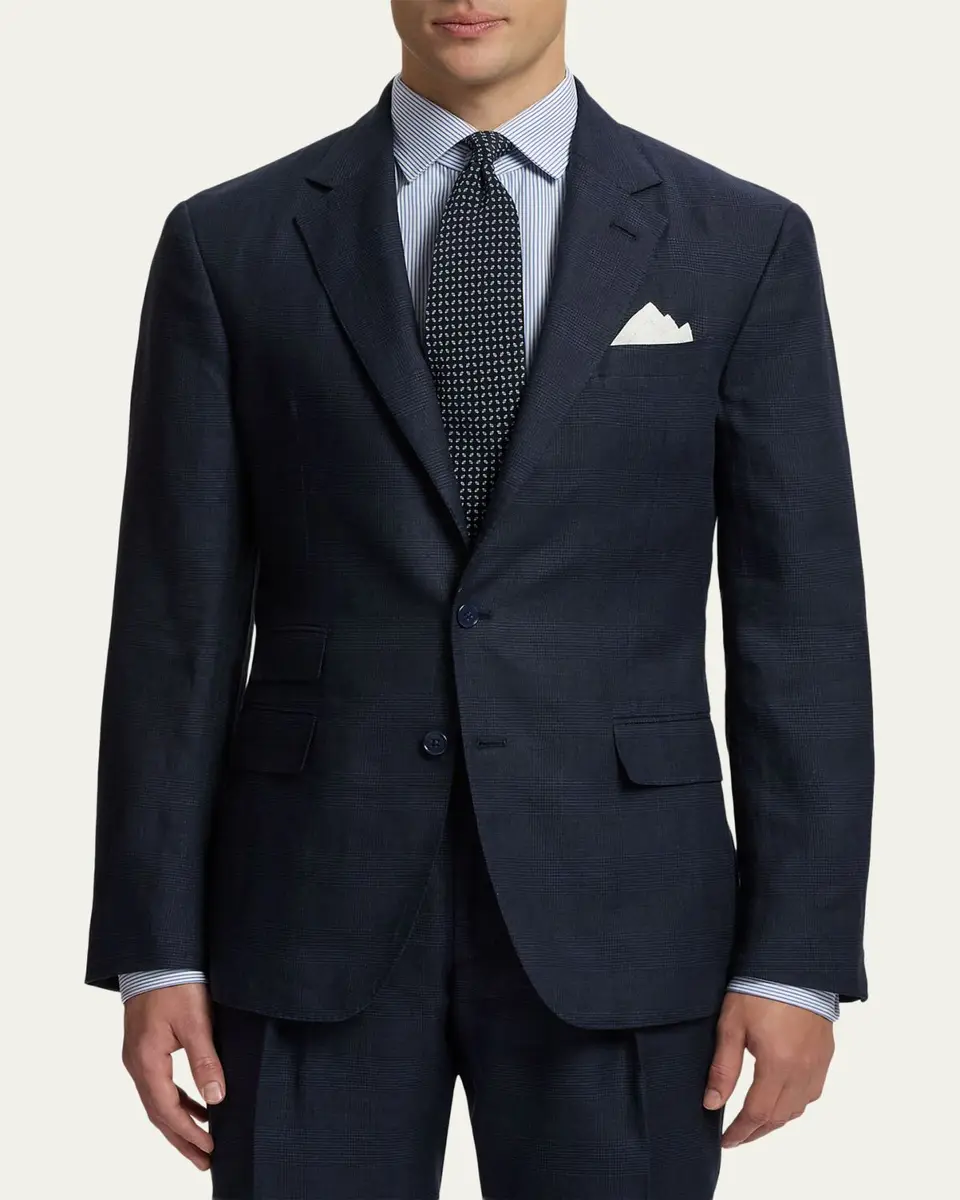 Ralph Lauren Purple Label Men's Cotton and Cashmere Glen Plaid Single-Breasted Sport Coat | Thumbnail 4 Ralph Lauren Purple Label Men's Cotton and Cashmere Glen Plaid Single-Breasted Sport Coat | Thumbnail 4