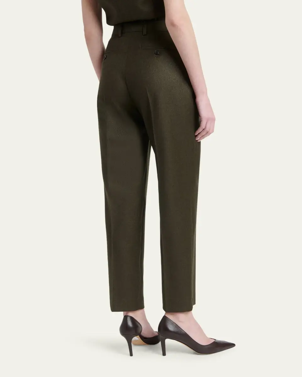 Kiton Shimmer Wool-Blend Straight Trousers | Thumbnail 3