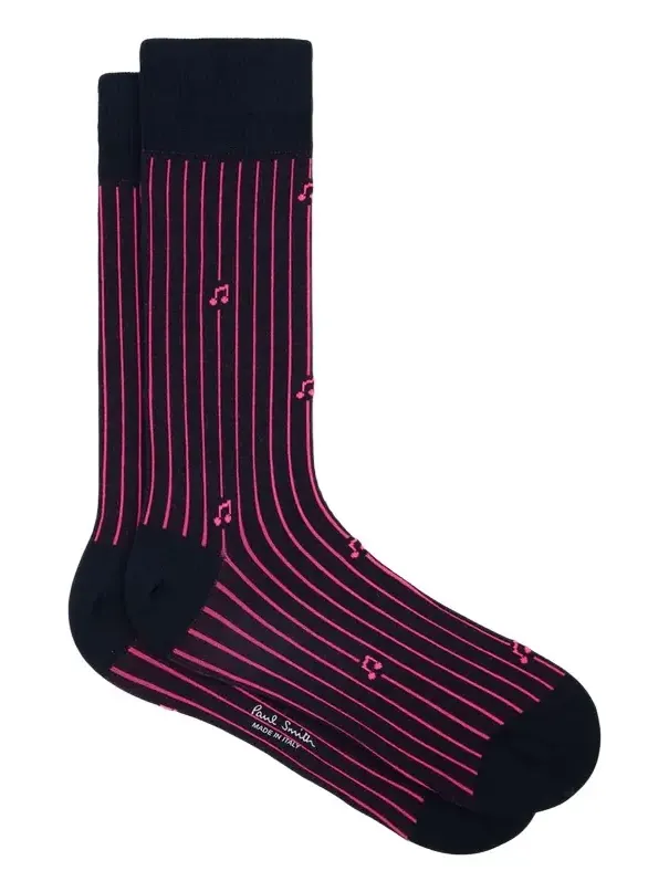 Paul Smith Men's Othello Music Stripe Crew Socks