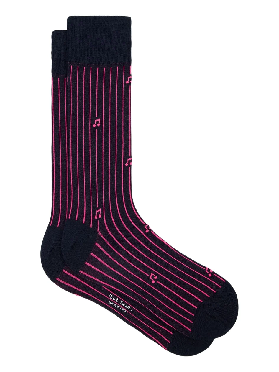 Paul Smith Men's Othello Music Stripe Crew Socks