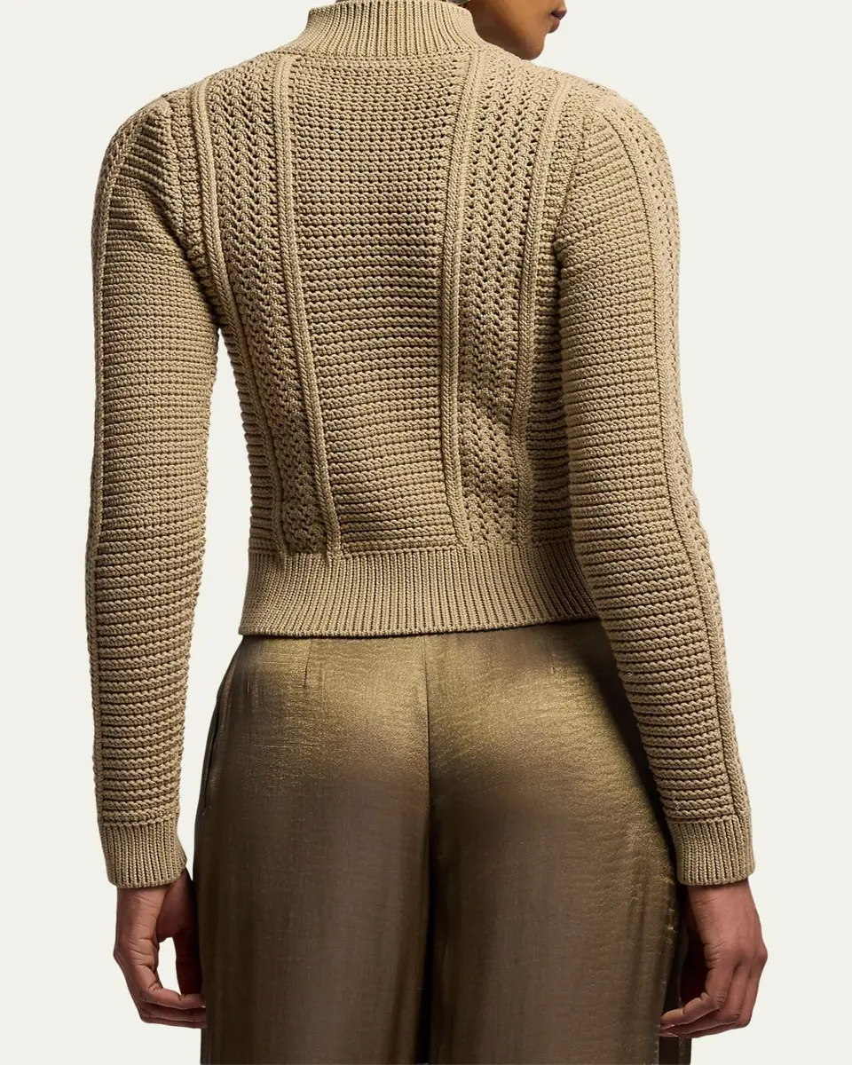 Ralph Lauren Collection Cotton-Blend Mockneck Cardigan | Thumbnail 3 Ralph Lauren Collection Cotton-Blend Mockneck Cardigan | Thumbnail 3