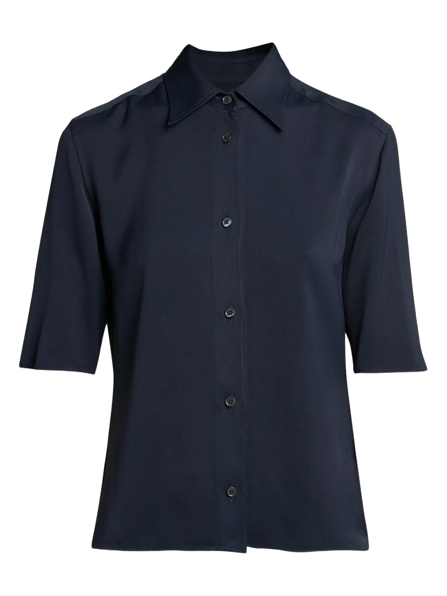 Short-Sleeve Viscose Button-Down Shirt Short-Sleeve Viscose Button-Down Shirt