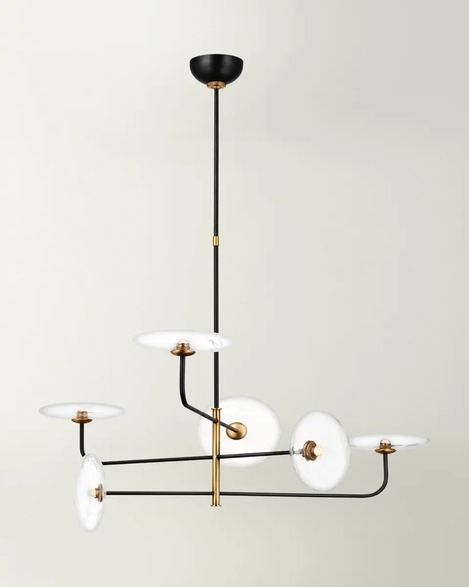 Visual Comfort Signature Calvino Large Arched Chandelier In Aged Iron And Hand-Rubbed Antique Brass With Clear Glass By Ian K. Fowler | Thumbnail 2 Visual Comfort Signature Calvino Large Arched Chandelier In Aged Iron And Hand-Rubbed Antique Brass With Clear Glass By Ian K. Fowler | Thumbnail 2