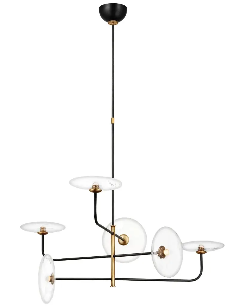 Visual Comfort Signature Calvino Large Arched Chandelier In Aged Iron And Hand-Rubbed Antique Brass With Clear Glass By Ian K. Fowler | Image 1 Visual Comfort Signature Calvino Large Arched Chandelier In Aged Iron And Hand-Rubbed Antique Brass With Clear Glass By Ian K. Fowler | Image 1