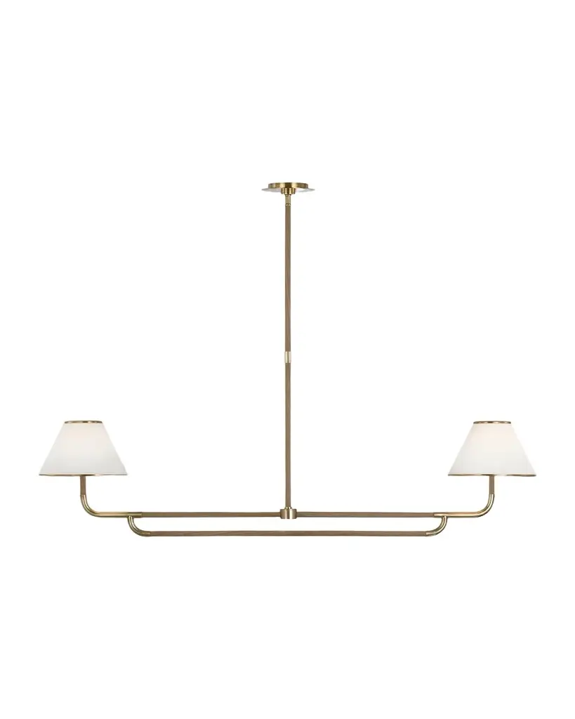 Visual Comfort Signature Rigby Large Linear 2-Light Chandelier by Marie Flanigan
