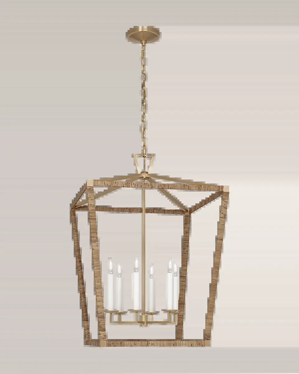 Visual Comfort Signature Darlana XL Rattan Wrapped Lantern by Chapman & Myers | Thumbnail 2 Visual Comfort Signature Darlana XL Rattan Wrapped Lantern by Chapman & Myers | Thumbnail 2