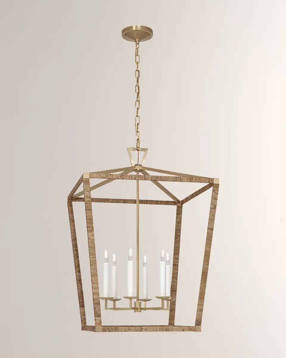Visual Comfort Signature Darlana XL Rattan Wrapped Lantern by Chapman & Myers | Thumbnail 3 Visual Comfort Signature Darlana XL Rattan Wrapped Lantern by Chapman & Myers | Thumbnail 3