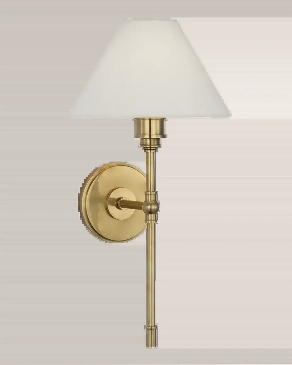 Visual Comfort Signature Parington Tail Sconce With Linen Shade by Chapman & Myers | Thumbnail 2 Visual Comfort Signature Parington Tail Sconce With Linen Shade by Chapman & Myers | Thumbnail 2