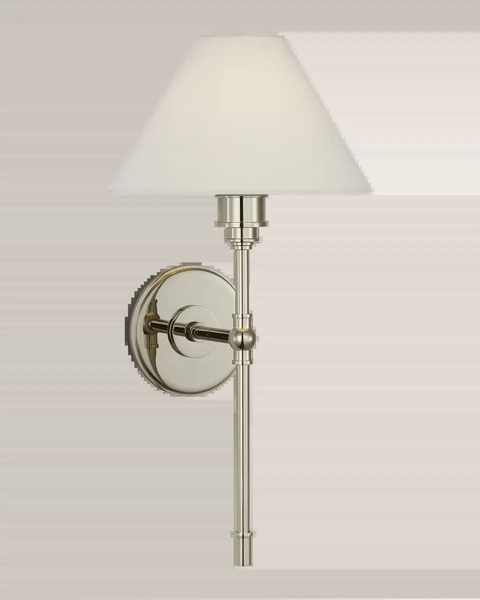 Visual Comfort Signature Parington Tail Sconce With Linen Shade by Chapman & Myers | Thumbnail 2 Visual Comfort Signature Parington Tail Sconce With Linen Shade by Chapman & Myers | Thumbnail 2